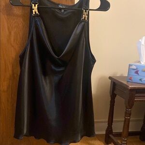 Nicole Miller Black Satin Top